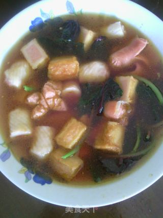 红色的汤——苋菜鱼豆腐汤的做法步骤：10