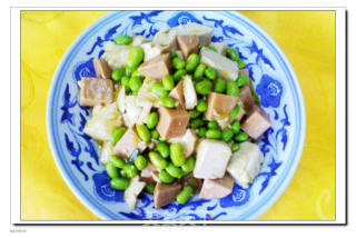 毛豆仁烧豆腐的做法步骤：8