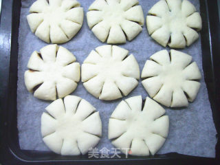 豆沙花朵面包的做法步骤：8