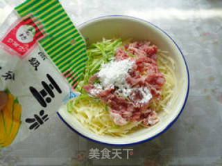 肉丝尖椒土豆饼的做法步骤：7