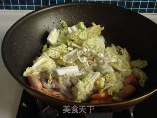 娃娃菜炒双鲜的做法步骤：7