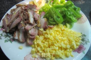 甜玉米炒腊肉的做法步骤：2