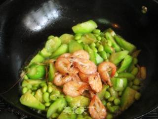 辣味丝瓜毛豆炒海虾的做法步骤：7