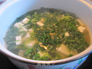 江瑶柱荠菜豆腐羹的做法步骤：9