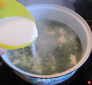 江瑶柱荠菜豆腐羹的做法步骤：10