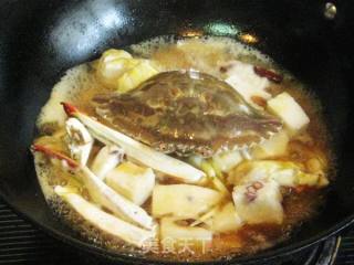 梭子蟹炒赤豆糕的做法步骤：9