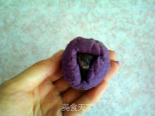 蜂蜜紫薯豆沙饼的做法步骤：9