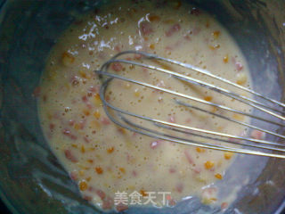 玉米火腿粒蛋饼的做法步骤：9