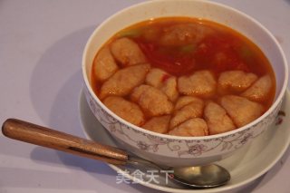 鲜美多彩的番茄丝瓜油面筋汤的做法步骤：8