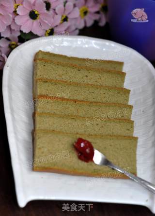 抹茶戚风蛋糕的做法步骤：13