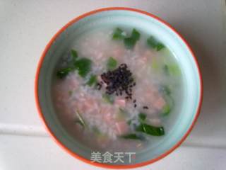 青菜火腿米粥的做法步骤：9