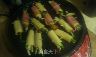火腿腐皮卷的做法步骤：9