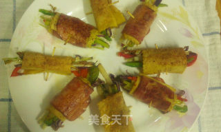火腿腐皮卷的做法步骤：11