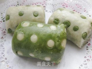 绿色波点馒头的做法步骤：15