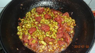 腊鸭腿焖毛豆的做法步骤：5
