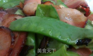 腊肉炒荷兰豆的做法步骤：5