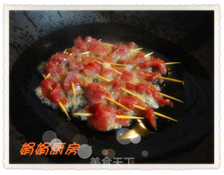 香煎牙签猪肉的做法步骤：7