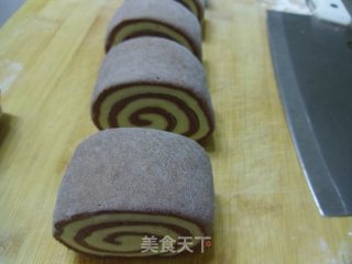 花样可可双色馒头的做法步骤：8