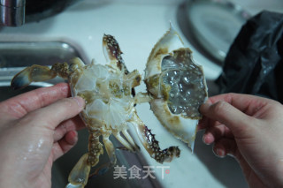 姜葱炒花蟹的做法步骤：1