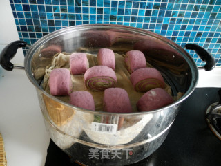 紫薯绿茶双色馒头的做法步骤：23