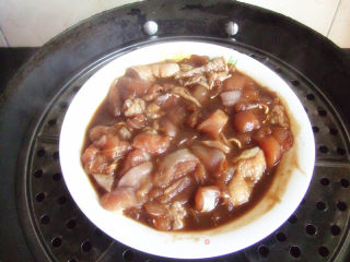 柱候酱蒸鸡腿肉的做法步骤：4