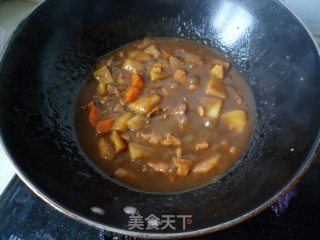 大喜大黄金咖喱之咖喱土豆鸡肉丝的做法步骤：7