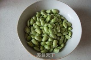 茭白毛豆炒肉丝的做法步骤：3