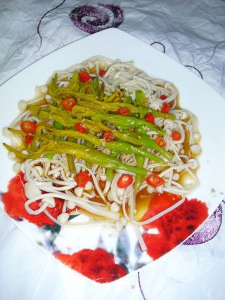 鲜黄花拌金针菇的做法步骤：5