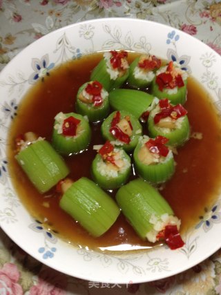 蒜泥干贝丝瓜盅的做法步骤：9