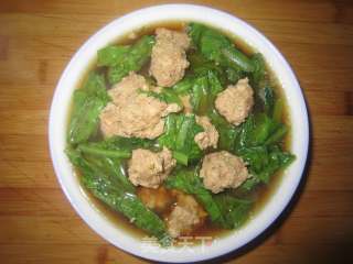 油麦菜汆丸子的做法步骤：7