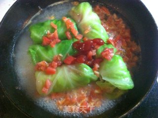 番茄包菜肉卷的做法步骤：8