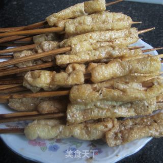 家常美味烧烤-----烤豆腐串的做法步骤：3
