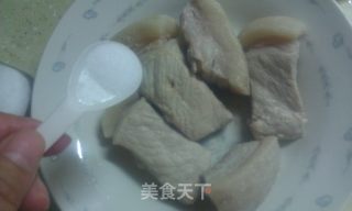 葵花莲子扣茭白的做法步骤：4