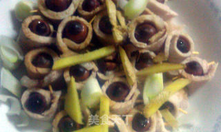 葵花莲子扣茭白的做法步骤：16