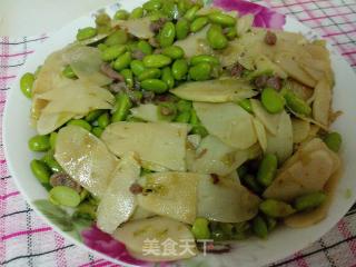 毛豆炒边笋的做法步骤：4