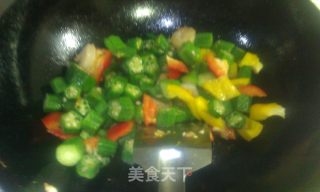 秋葵炒虾仁的做法步骤：10