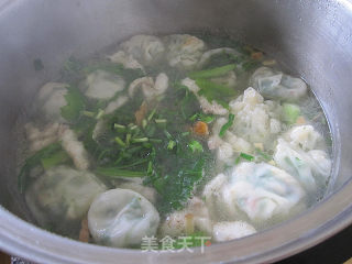 龙利鱼片芥菜煮云吞的做法步骤：9