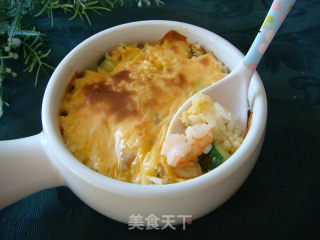 剩料巧做“芝士焗海鲜炒饭”的做法步骤：12