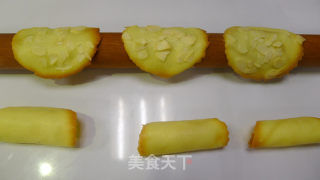 加巧克力奶油酱的杏仁瓦片酥的做法步骤：6