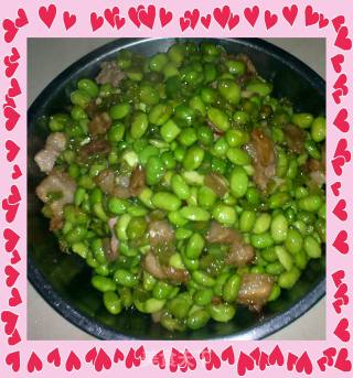 家常菜之肉片炒毛豆的做法步骤：9