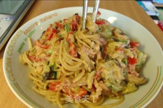 经典意式美食—培根芝士意面的做法步骤：13