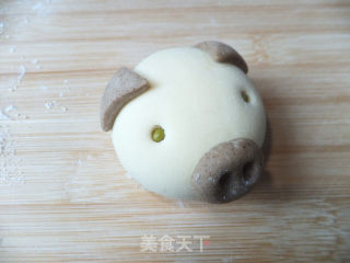 小米面猪猪豆沙包的做法步骤：7