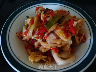 自炊美食“泡菜炒年糕”的做法步骤：2