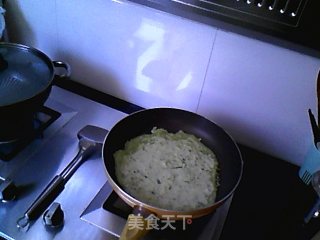 蒜香南瓜丝摊饼&红枣米仁粥的做法步骤：4