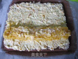 可可芒果奶冻卷的做法步骤：16