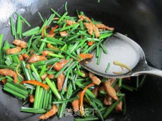 韭苔炒肉丝的做法步骤：10