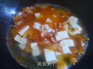 重口味的——酸辣泡菜豆腐汤的做法步骤：6