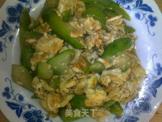 夏季清淡菜——丝瓜炒蛋的做法步骤：5