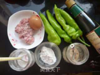 青椒酿肉的做法步骤：1