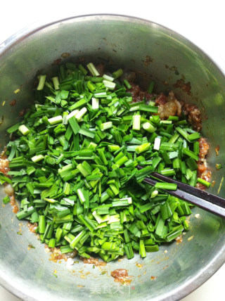 韭菜鲜虾肉煎包的做法步骤：4